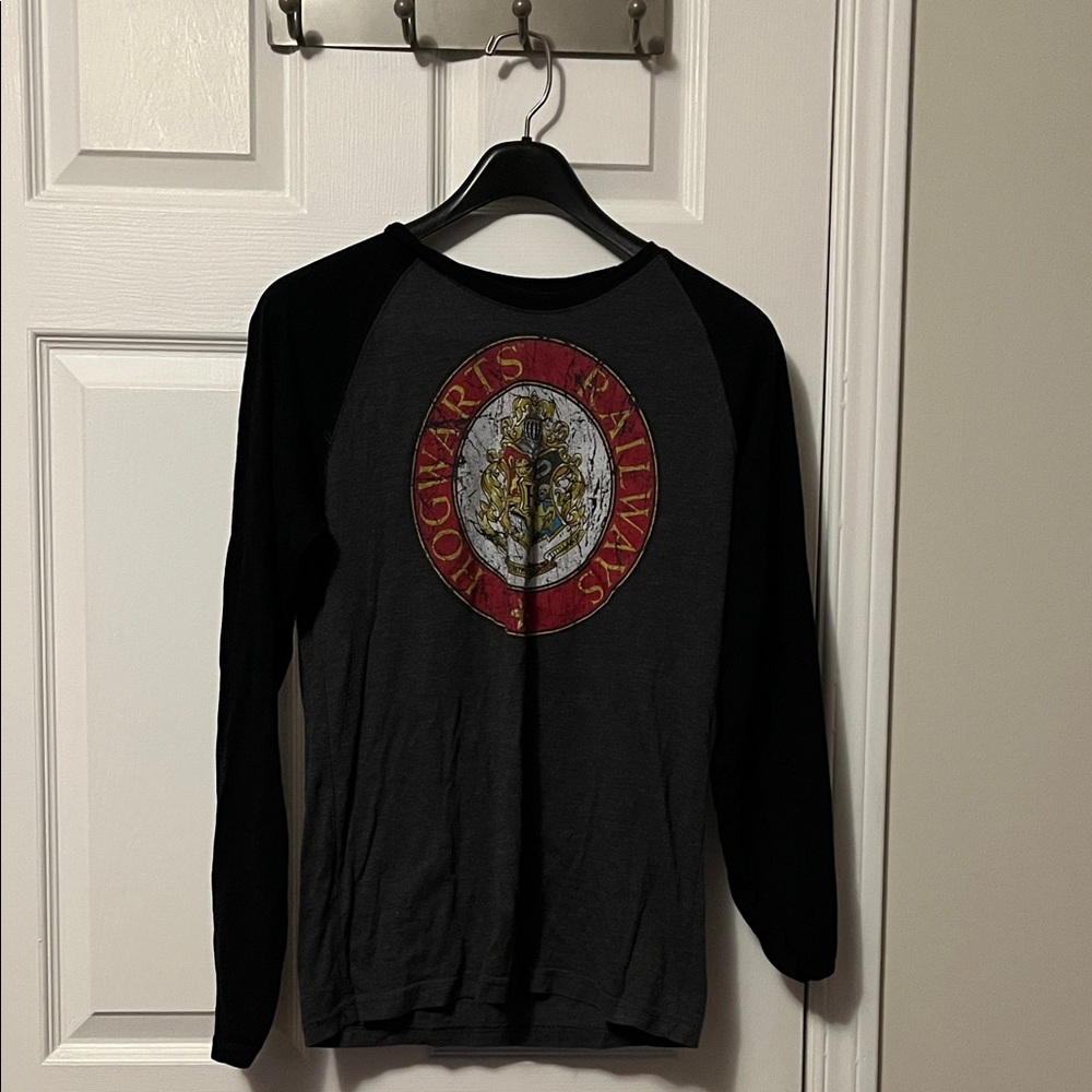 Black and Gray Hogwarts Railways Long Sleeve Shirt Harry Potter